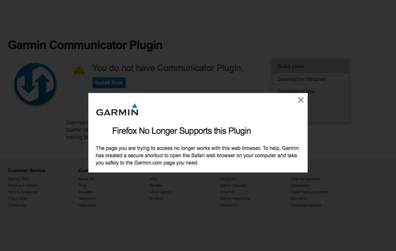Αφαίρεση του Garmin Communicator plugin από τον υπολογιστή σας